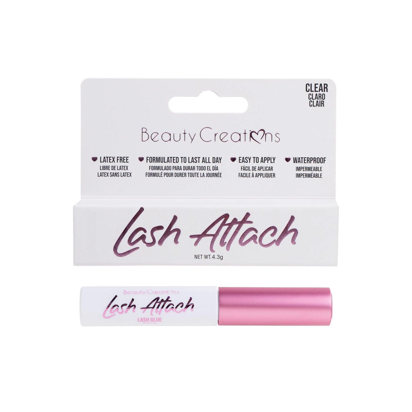 PEGAMENTO PARA PESTAÑAS LASH ATTACH TRANSPARENTE- BEAUTY CREATIONS