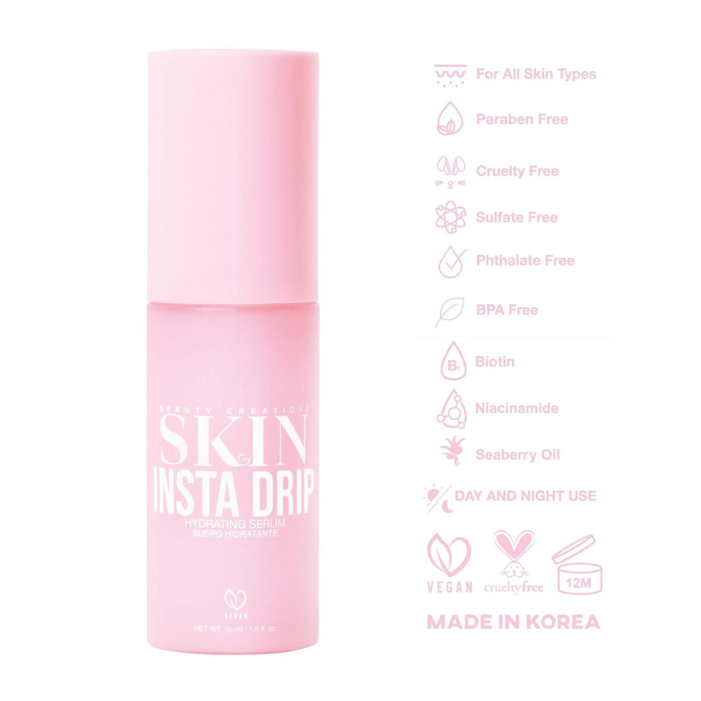 SUERO HIDRATANTE CON GOTERO SKIN INSTA SERUM- BEAUTY CREATIONS